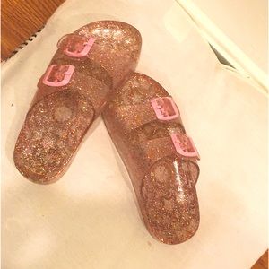 Color:pink size:2 Name:sandals accessories:glitter